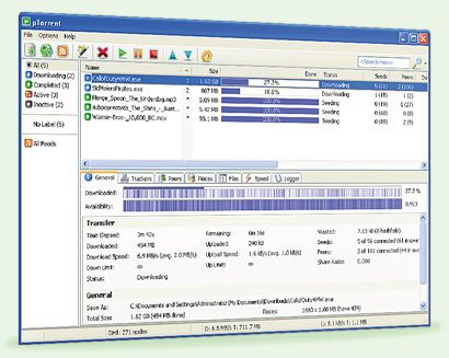 Screenshot of the uTorrent application (Windows)