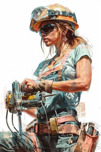 Female construction worker (AI generated)