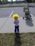 My wig and a cute kid. He's over 9000!!!