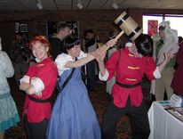 Male and female Ranma along with Akane
